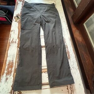 Eddie Bauer Fleece Lined Tech Pant Men Zip Cargo Pocket Gray 34 X 32